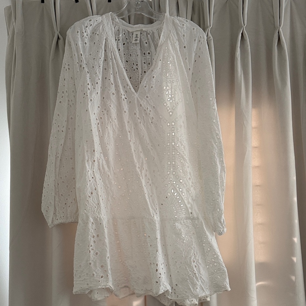 H&M White Eyelet Mini Dress